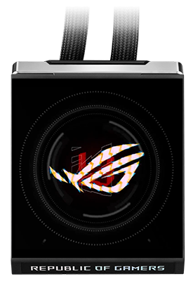 ROG logo on the ROG Strix SLC IV LCD screen.
