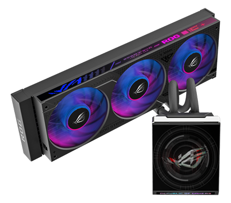 ROG Strix SLC IV 360 ARGB LCD Black AIO CPU Liquid Cooler from ASUS.