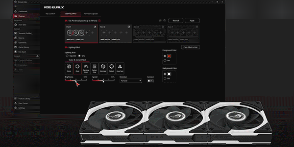 Armoury Crate settings menu