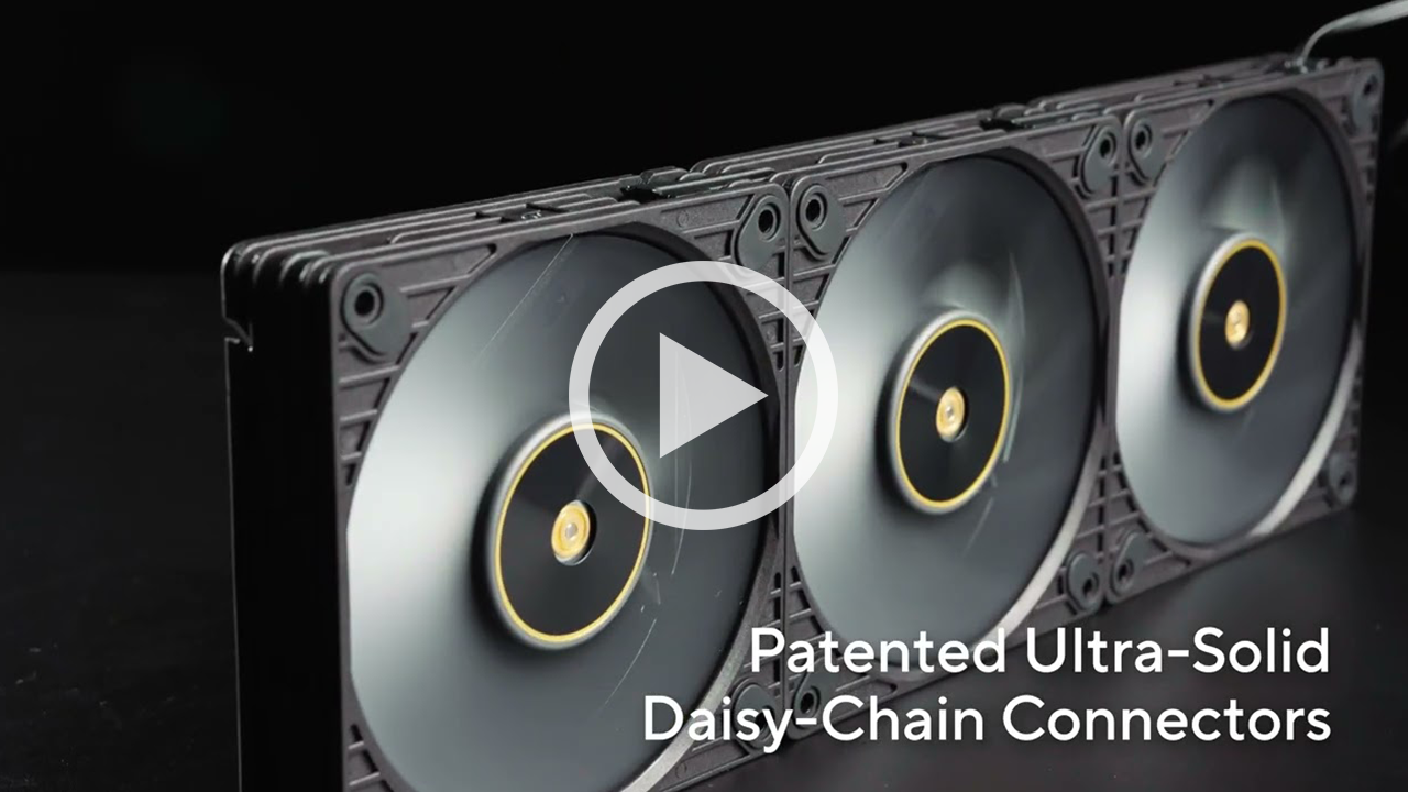 Video thumbnail of ASUS ProArt PF120 daisy-chain connected fans.