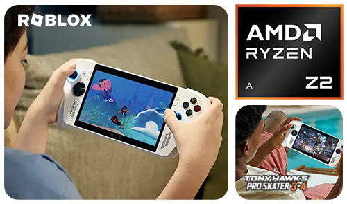 Users playing ROG Xbox Ally, featuring its AMD Ryzen™ Z2 A processor