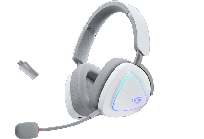 ROG Delta II Moonlight White Wireless RGB Gaming headset