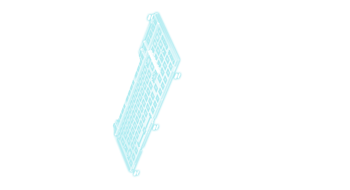 Highlighted outline of selected keyboard component.