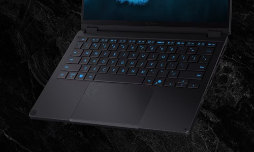 Backlit keyboard on the PX13 laptop.