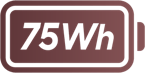 75Wh battery capacity