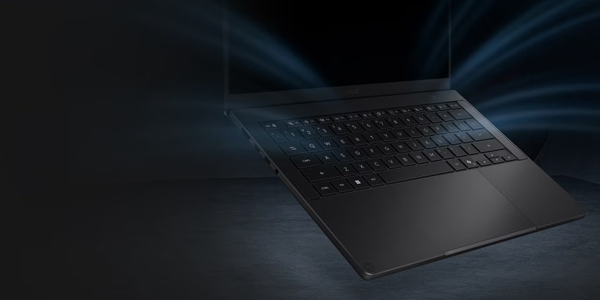 Cool (blue) air leaving the keyboard matrix.
