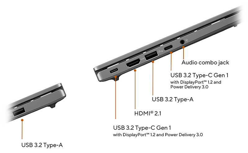 Vivobook S16 side IO ports.