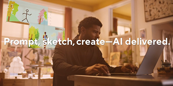 Man sat in home office using the Vivobook S16.