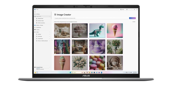 Image Creator software on the screen of the Vivobook S16.