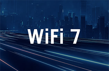 Wi-Fi 7 in text on a blue background