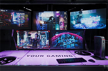 Image of desktop setup with five displays