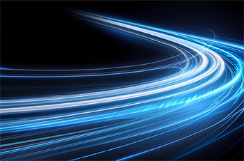 Image of blue light speeding across