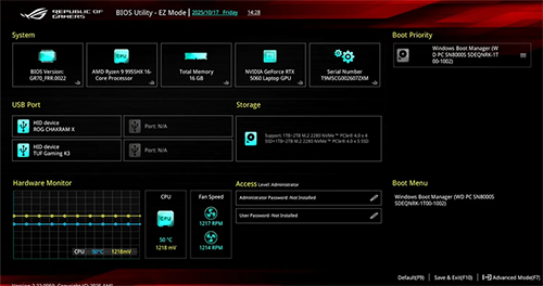 Image of ROG BIOS Interface