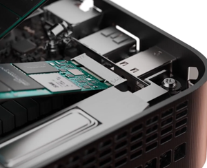 Close up image of toolless installation of memory