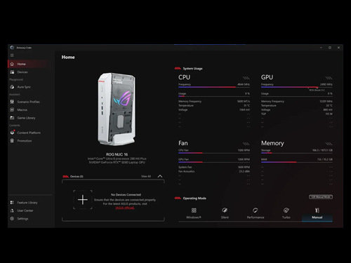 Armoury Crate Software Interface