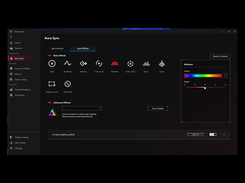 AURA Sync Software Interface