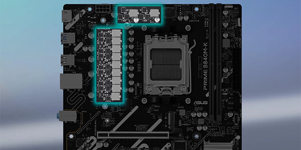 Digital power design highlighted on the PRIME B840M-K motherboard.