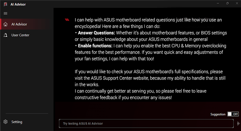 ASUS AI Advisor