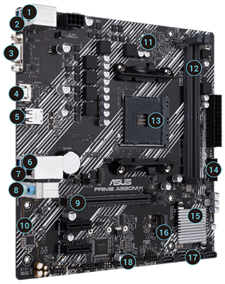 ASUS AMD Ryzen PRIME A520M-K AM4 PCIe MicroATX Motherboard