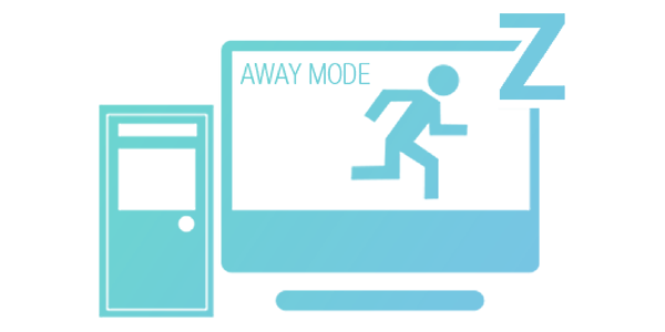PC away mode illustration to highlight smart energy saving technology