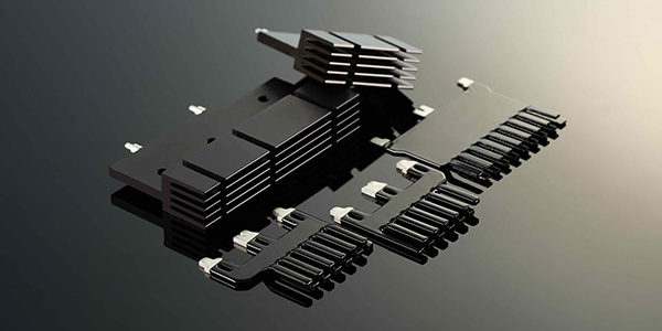 Assorted extruded aluminum heatsinks.