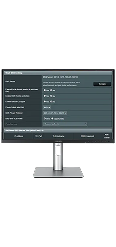 DNS over TLS (DoT) setting on ProArt Router web interface.