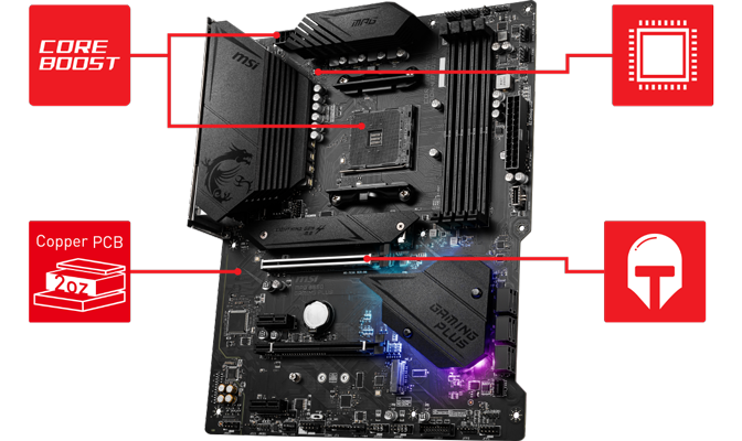 MSI AMD B550 MPG GAMING PLUS PCIe 4.0 ATX Motherboard LN108114