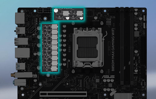 B850M MAX GAMING WIFI's Digital Power Design