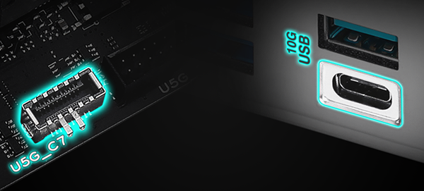 USB header on the motherboard.