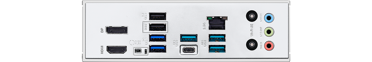 Rear I/O panel of the motherboard