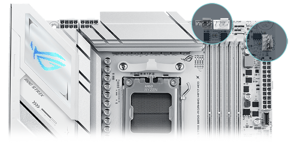 CPU fan + AIO pump fan headers.