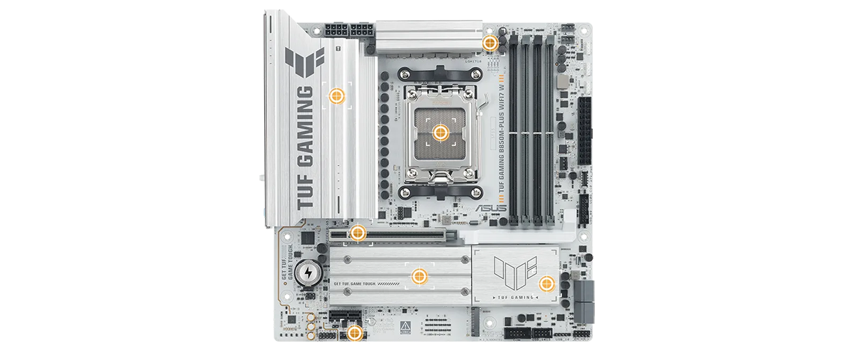 Cooling locations on the motherboard
