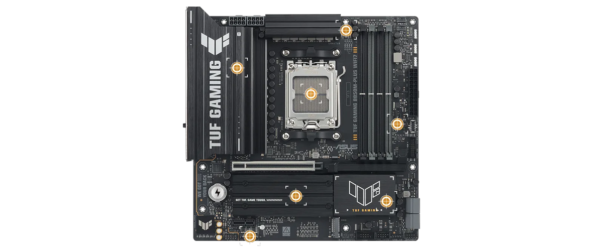 Cooling locations on the motherboard