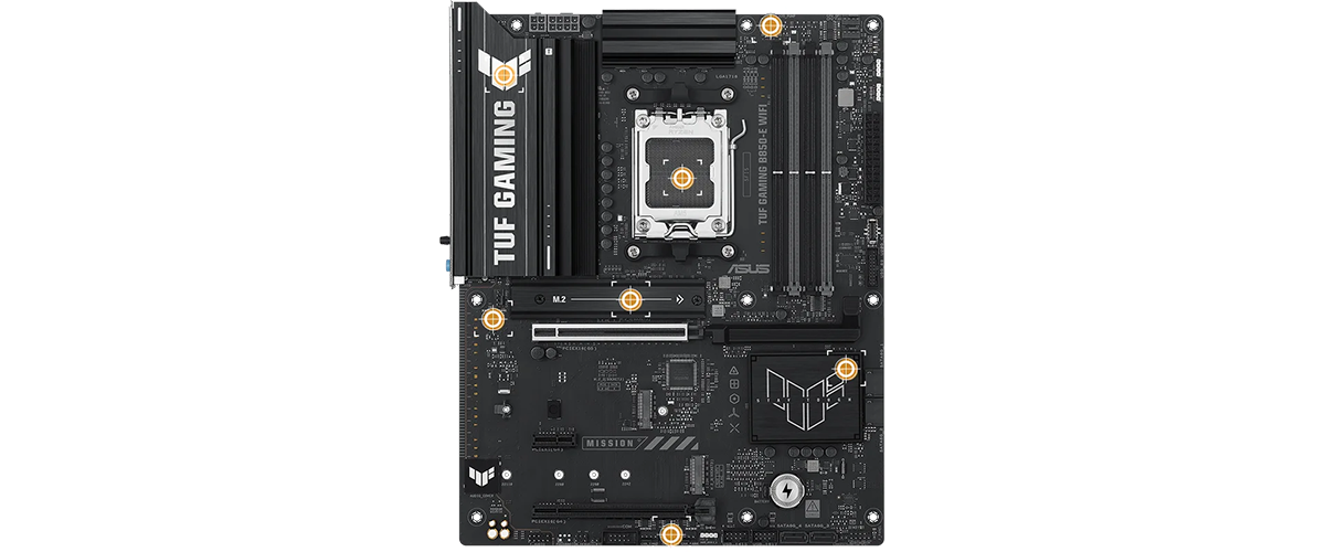Cooling locations on the motherboard