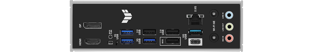 Rear I/O panel of the motherboard