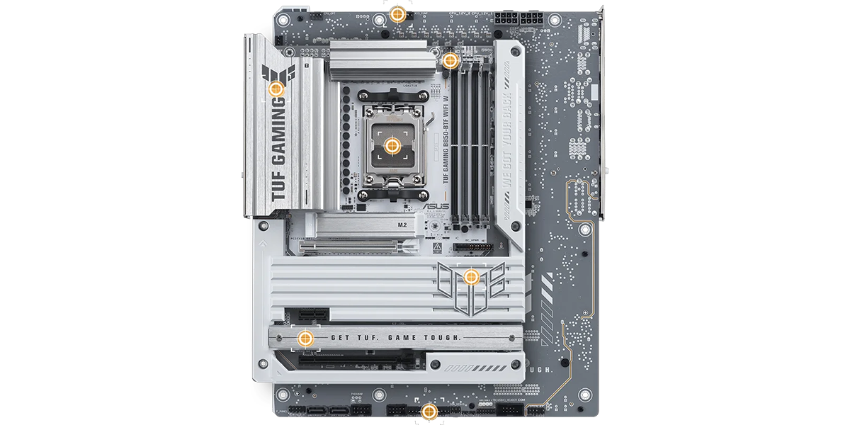Cooling locations on the motherboard