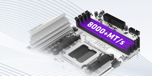 Top corner of Sapphire Pure motherboard, highlighting memory.