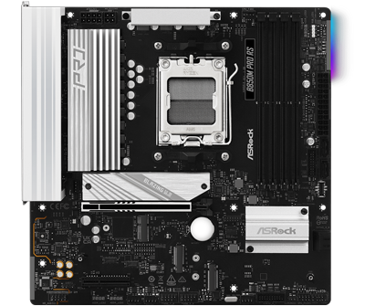 ASRock Pro RS mATX Motherboard for AMD Ryzen 7000, 8000 & 9000 Series Processors