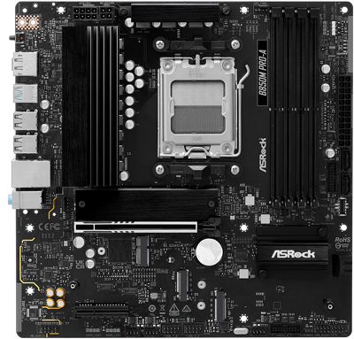 ASRock Pro-A WiFi mATX Motherboard for AMD Ryzen 7000, 8000 & 9000 Series Processors