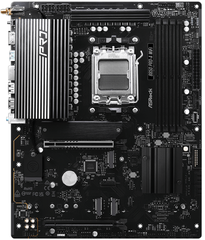 ASRock Pro-A WiFi ATX Motherboard for AMD Ryzen 7000, 8000 & 9000 Series Processors