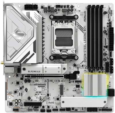 ASRock STEEL LEGEND microATX Motherboard for AMD Ryzen 7000, 8000 & 9000 Series Processors