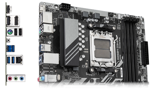 B850M DS3H Connectivity & Networking Options