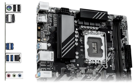 B850M DS3H Connectivity & Networking Options
