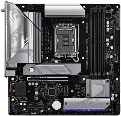 ASRock B860M LiveMixer microATX Motherboard for Intel Core Ultra Series 2 Processors
