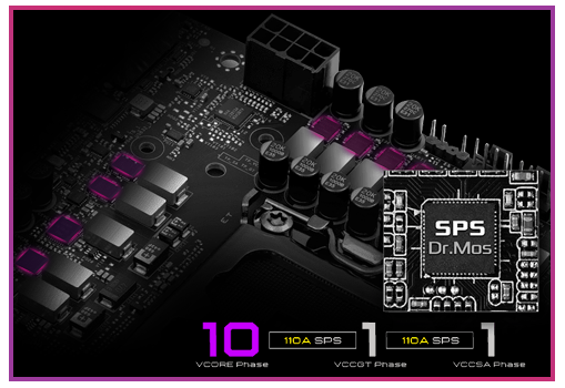 10+1+1 Power Phases for CPU Power Delivery