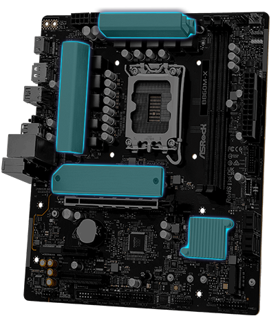 ASRock B860M-X DDR5 PCIe 4.0 Micro-ATX Motherboard LN155302 - 90