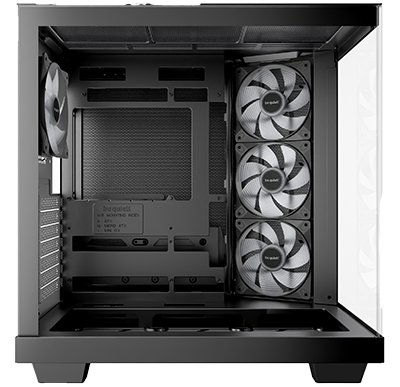 Side view of case showing dual chamber layout