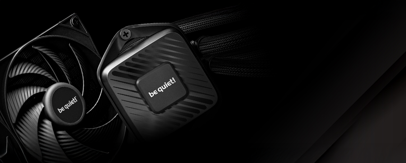 be quiet! Pure Loop 3 Pump cover and Pure Wings 3 showing stripy design