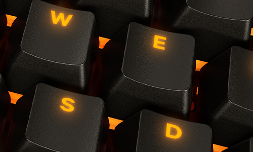 Close up of keyboard keys