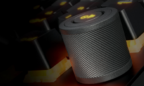 Close up image of 3D media wheel